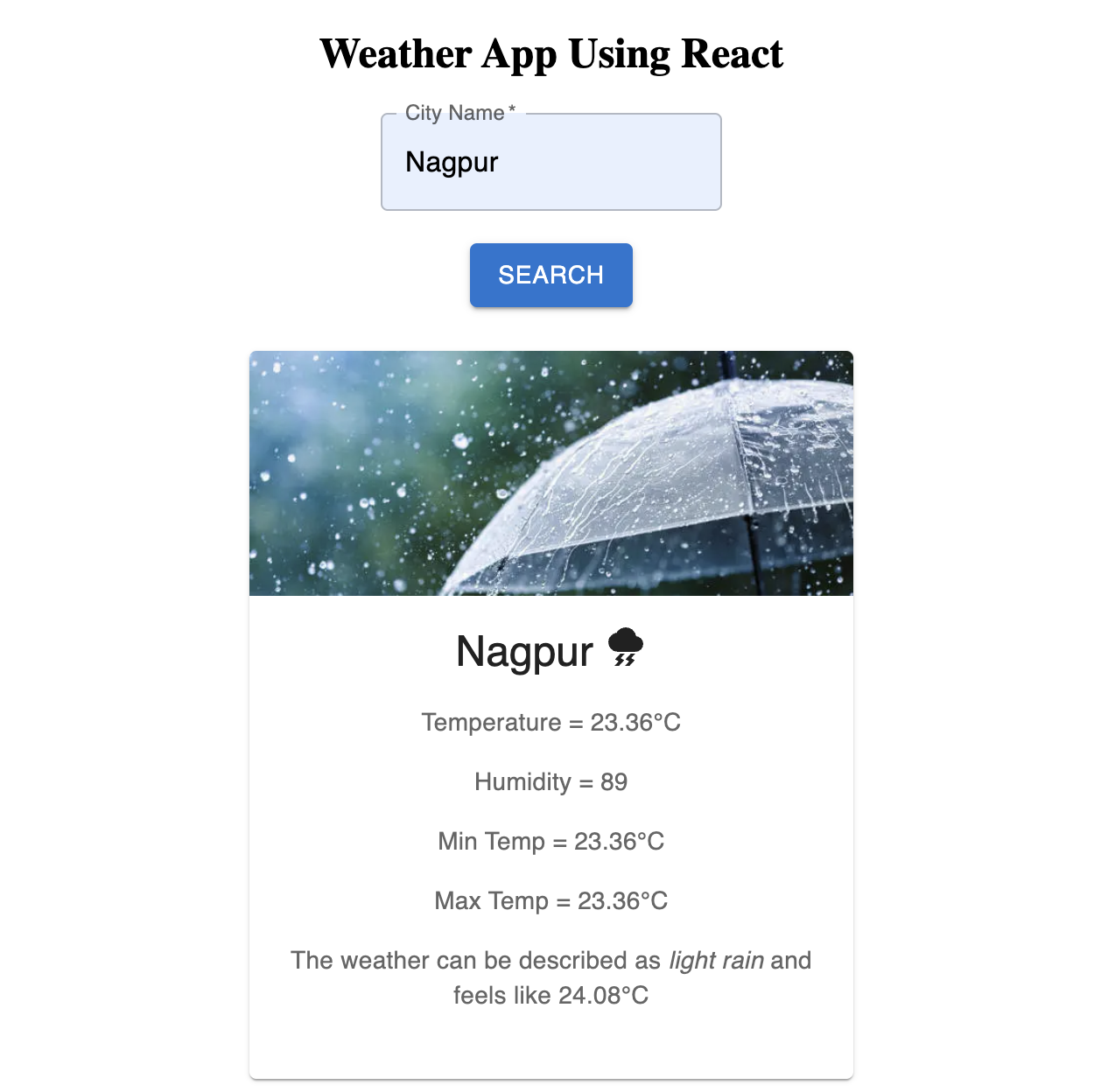 Weather Widget (React)