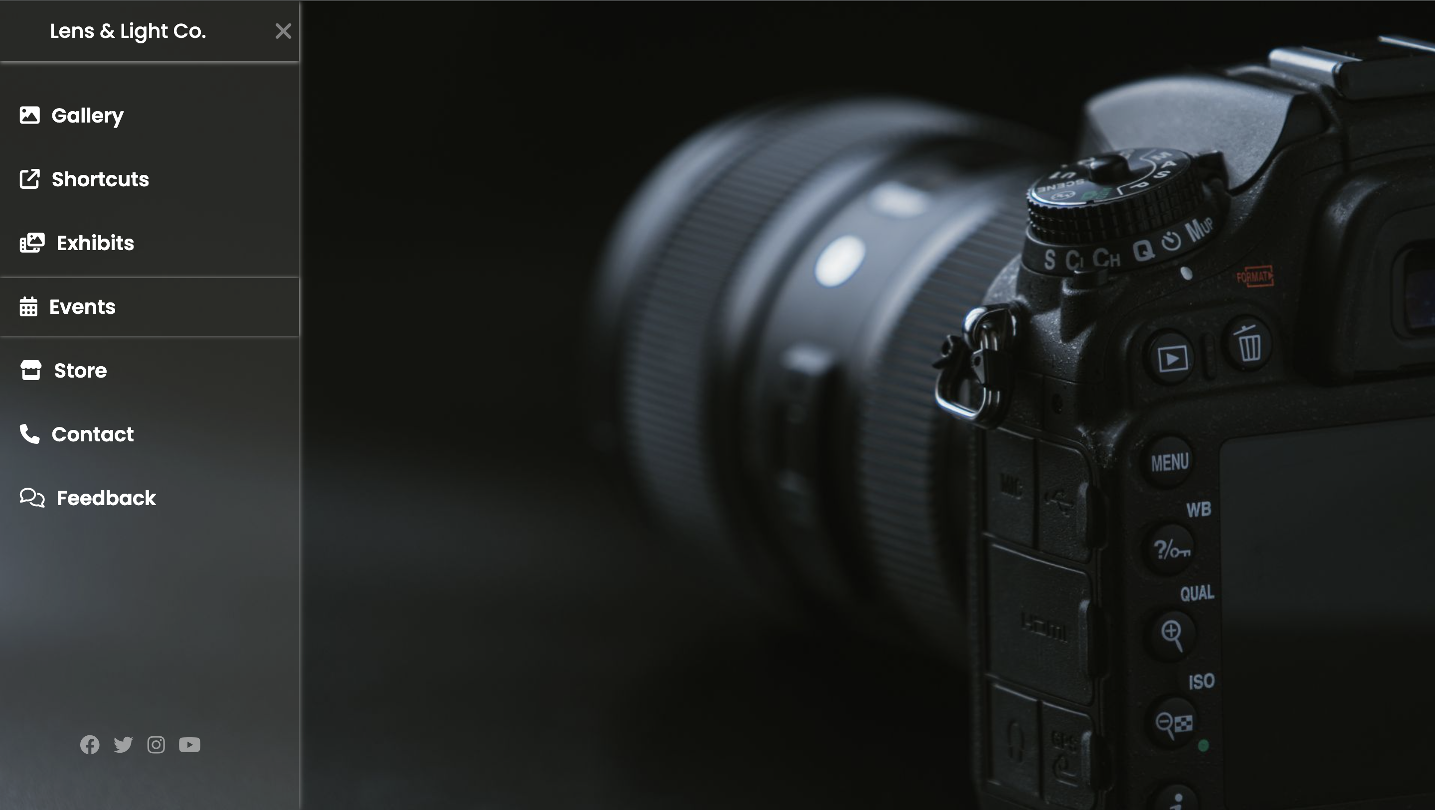 Photography Sidebar UI