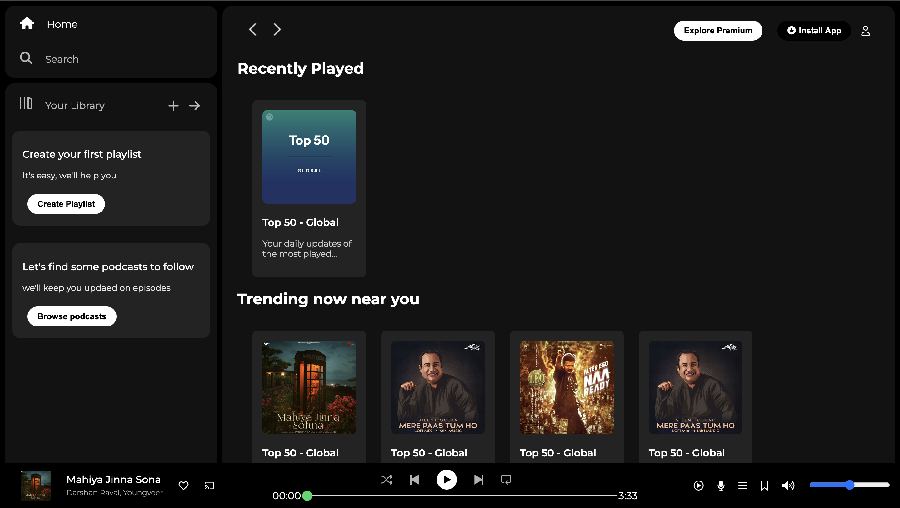Spotify - Web Interface